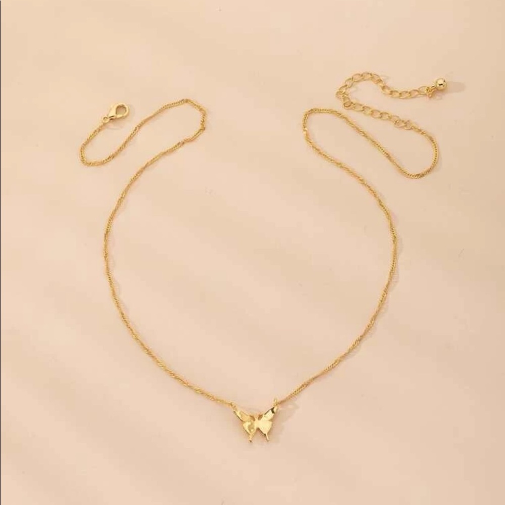 3/$30 Gold Butterfly Charm Necklace - Picture 1 of 7